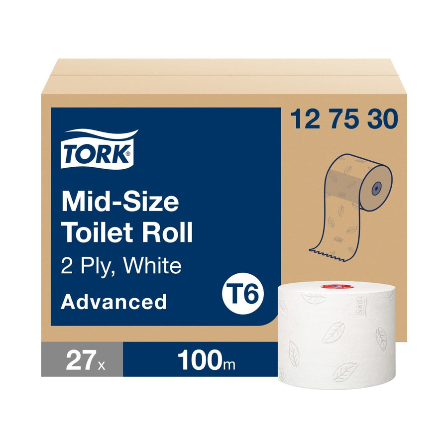 Papier toilette petit rouleau Tork Advanced T6 blanc 100 m 2 plis