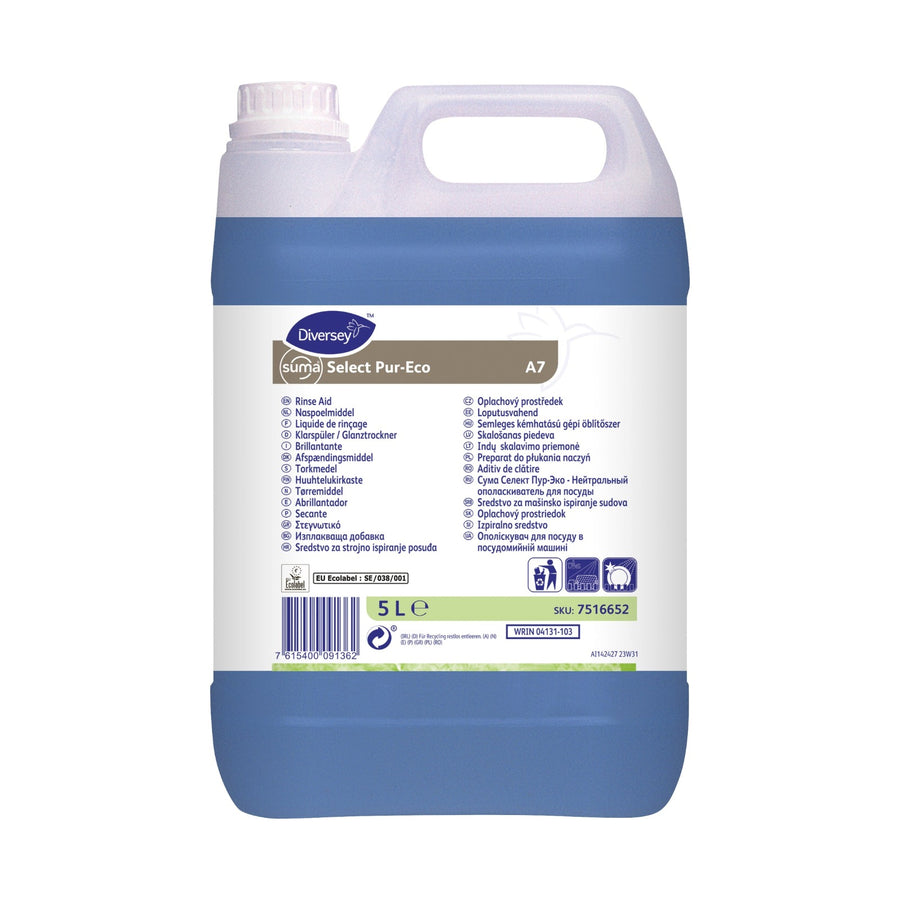 Additif de rinçage toutes eaux Suma Select Pur-Eco A7 Écolabel 5L
