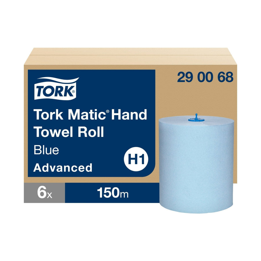 Essuie-mains rouleau Tork Matic Advanced H1 bleu 150 m 2 plis Écolabel