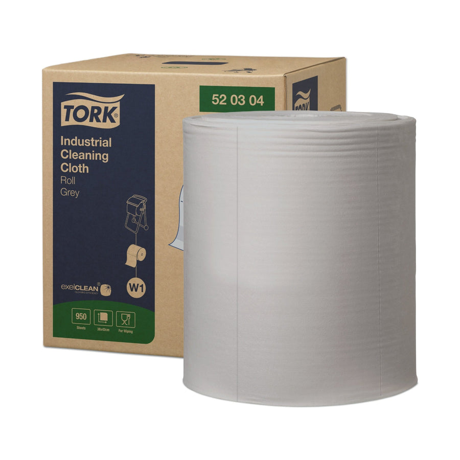 Bobine d'essuyage non tissé Tork W1 gris 950 formats 38 × 43 cm