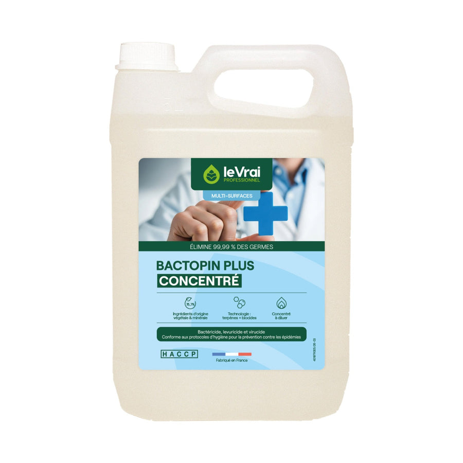 Nettoyant désinfectant concentré sols Bactopin Plus Le Vrai 5L