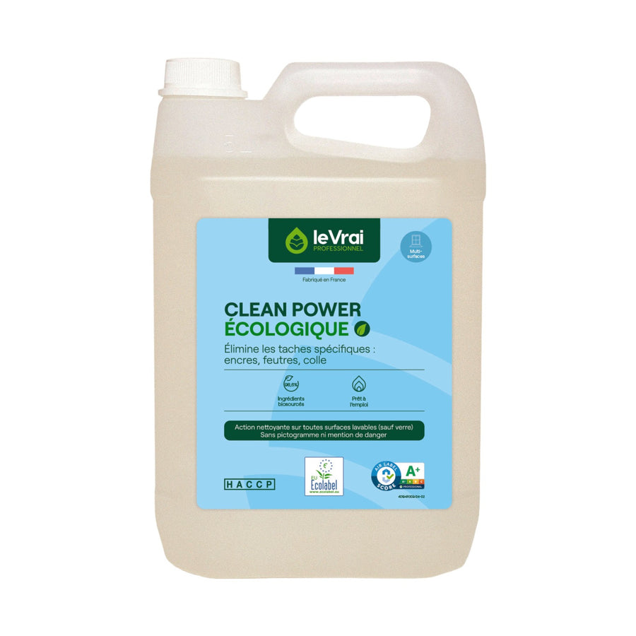 Détachant multi-surfaces Clean Power Le Vrai Écolabel 5L