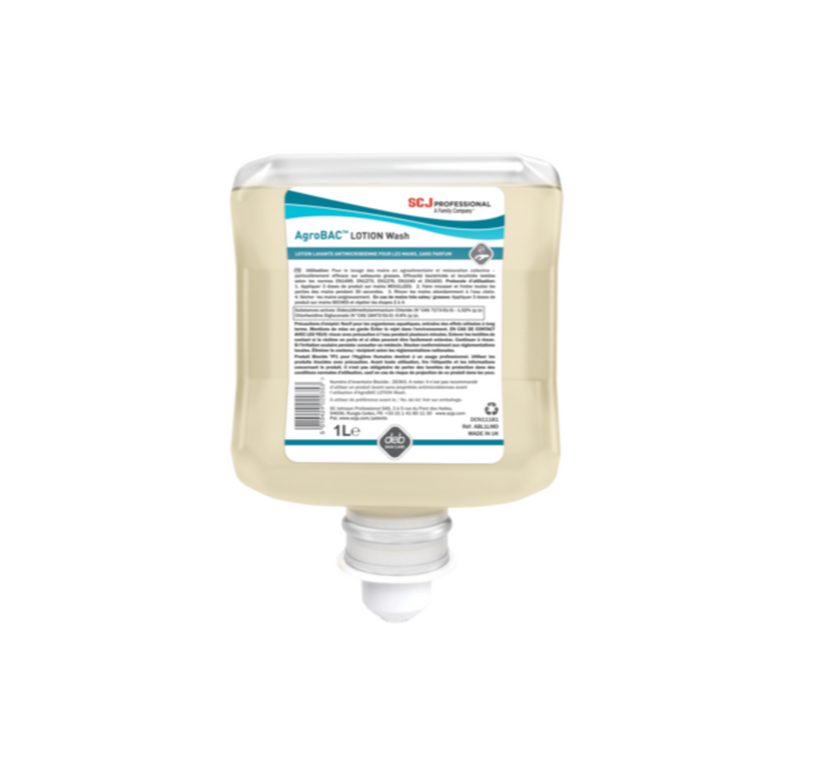 Savon antimicrobien Agrobac Lotion Wash cartouche 1 L x6