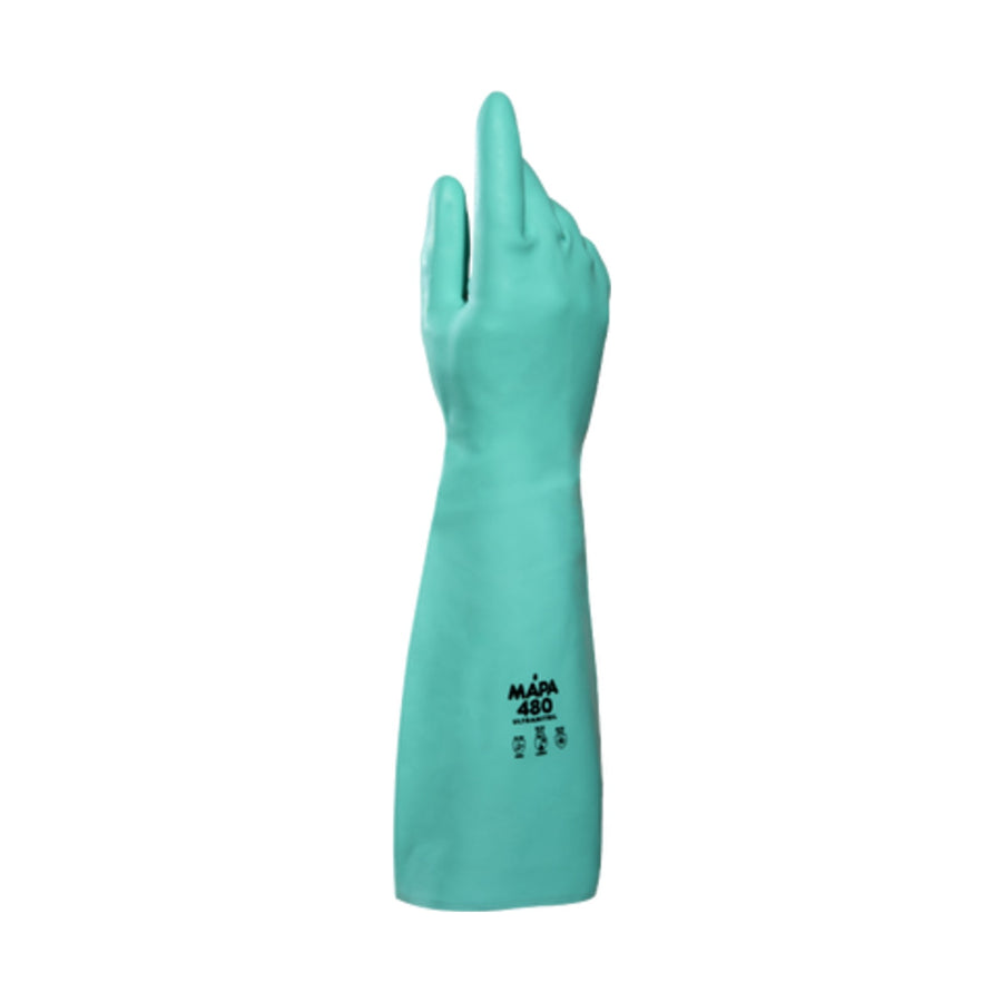 Gant de plonge nitrile Mapa Ultranitril 480 vert 46 cm