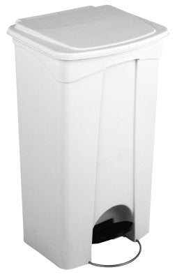 Poubelle à pédale Techline 90 L 2 roues blanc