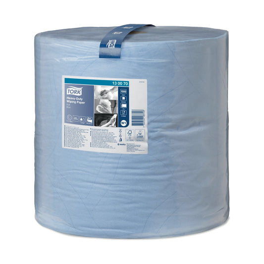 Bobine d'essuyage à dévidage classique Tork W1 bleu 1000 formats 2 plis 34 × 37 cm
