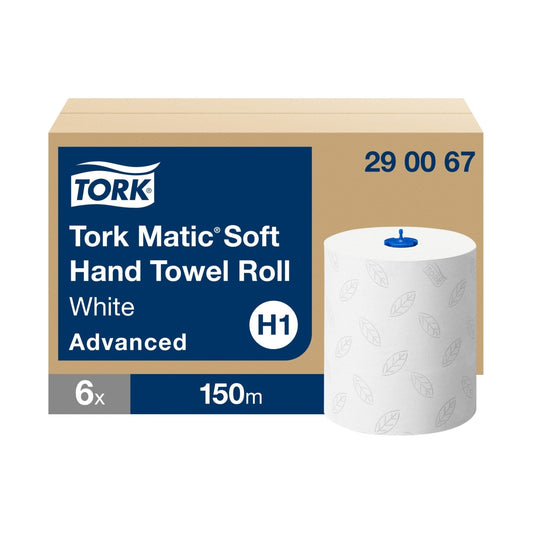 Essuie-mains rouleau Tork Matic Advanced H1 blanc 150 m 2 plis Écolabel