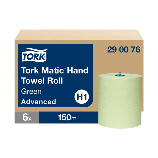Essuie-mains rouleau Tork Matic Advanced H1 vert 150 m 2 plis Écolabel