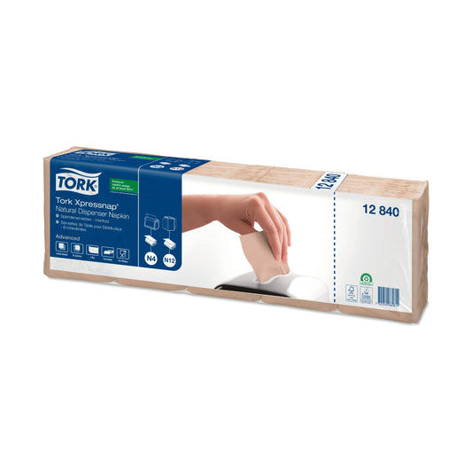 Serviette pour distributeur Tork Xpressnap N4 naturel 1 pli 21,3 × 33 cm
