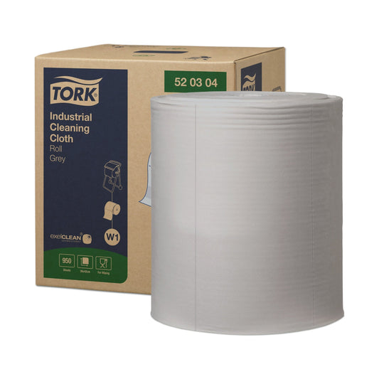 Bobine d'essuyage non tissé Tork W1 gris 950 formats 38 × 43 cm