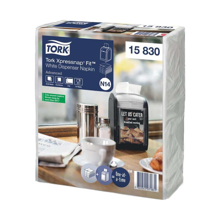 Serviette pour distributeur Tork Xpressnap Fit N14 blanc 2 plis 21,3 × 16,5 cm
