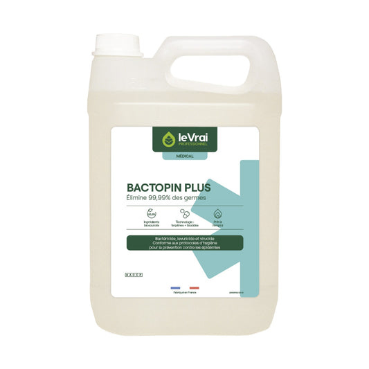 Détergent désinfectant multi-surfaces Bactopin Plus Medical Le Vrai 5L