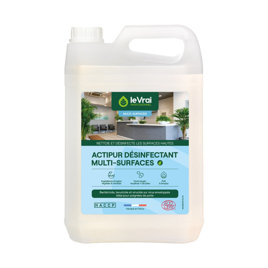 Détergent désinfectant multi-surfaces Actipur Le Vrai Écocert 5L