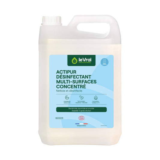 Détergent désinfectant multi-surfaces concentré Actipur Le Vrai Écocert 5L