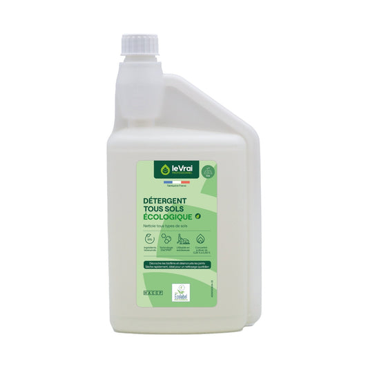 Détergent sols et multi-surfaces concentré Enzypin Le Vrai Écolabel 1L doseur