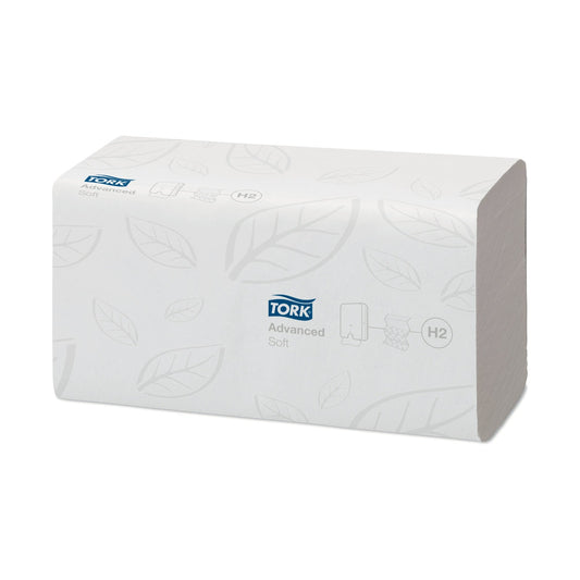 Essuie-mains pliés en Z Tork Xpress H2 blanc 180 formats 2 plis Écolabel
