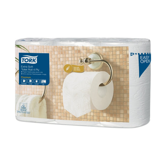 Papier toilette petit rouleau Tork Premium T4 blanc 150 formats 4 plis Écolabel