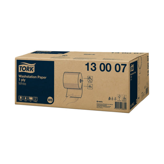 Essuie-mains rouleau Tork W6 blanc 250 m 1 pli Écolabel