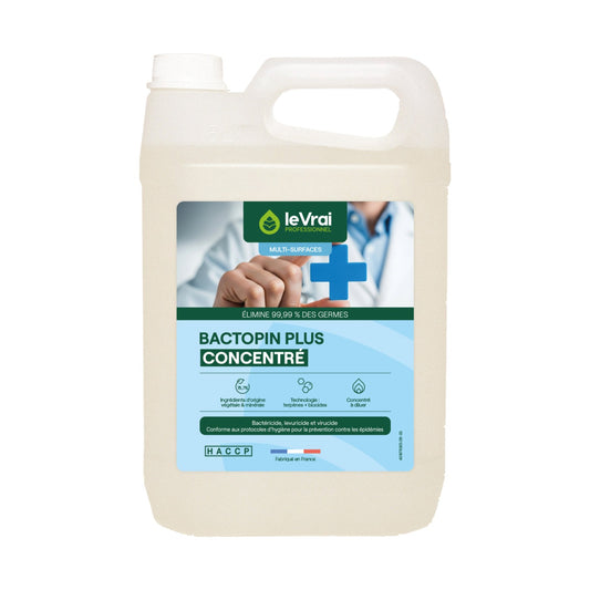 Nettoyant désinfectant concentré sols Bactopin Plus Le Vrai 5L