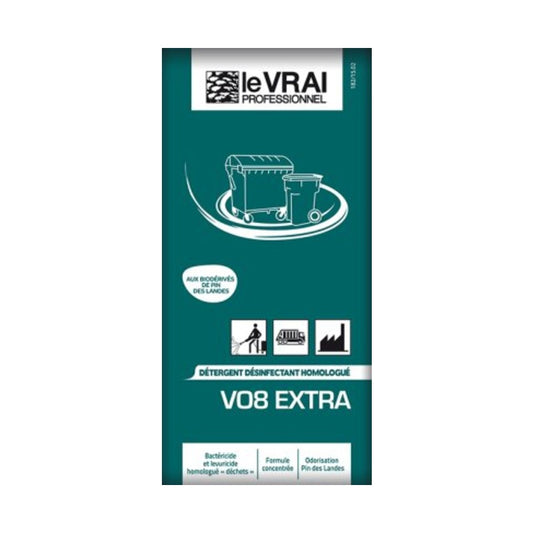 Détergent désinfectant locaux déchets VO8 Extra Le Vrai dose 40 ml