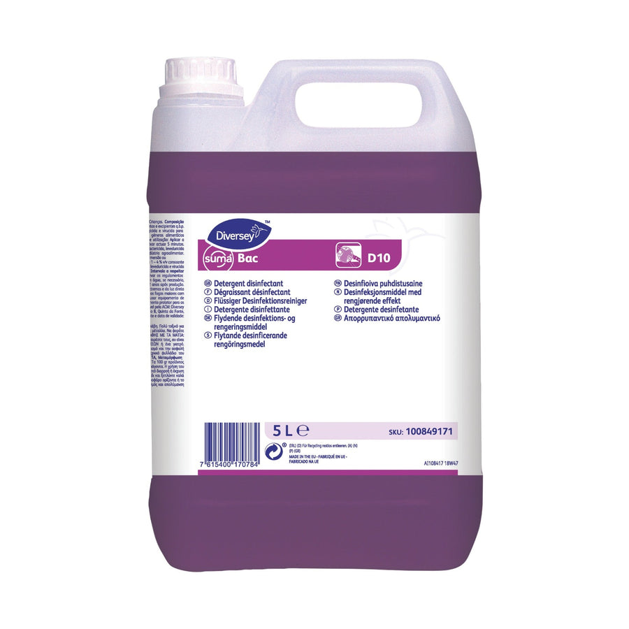 Dégraissant désinfectant surfaces alimentaires Suma Bac D10 5L