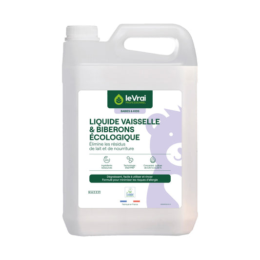 Liquide vaisselle et biberons Babies & Kids Le Vrai Écolabel 5L