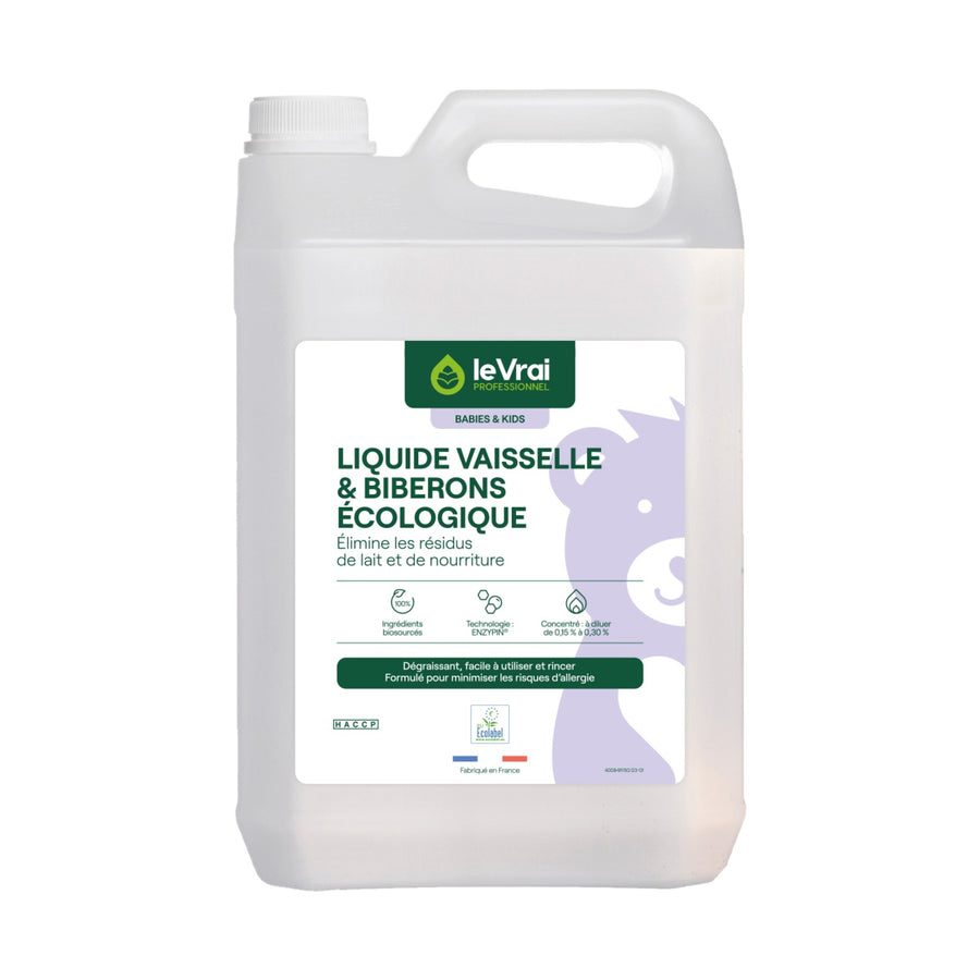 Liquide vaisselle et biberons Babies & Kids Le Vrai Écolabel 5L