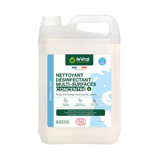 Détergent désinfectant multi-surfaces concentré Babies & Kids Le Vrai 5L