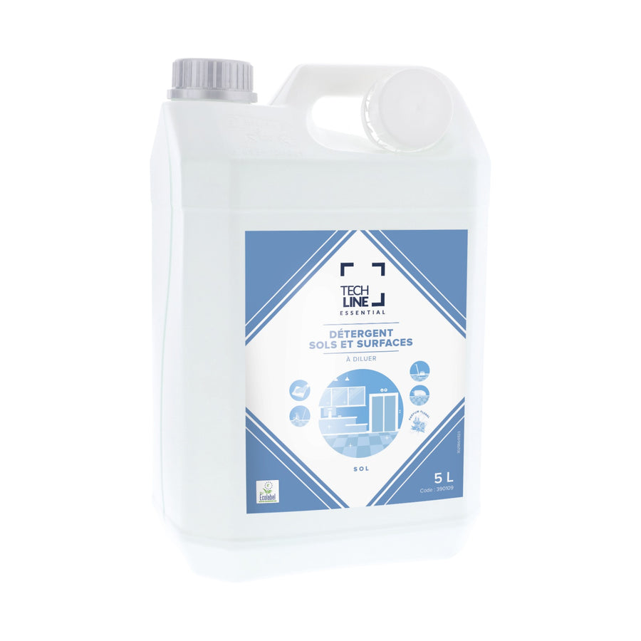 Nettoyant sols et surfaces Techline Ecolabel, bidon de 5 L
