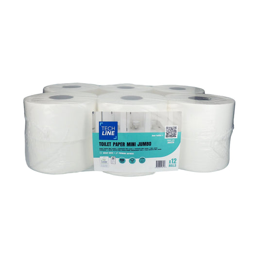Papier toilette jumbo Techline blanc 180 m x12