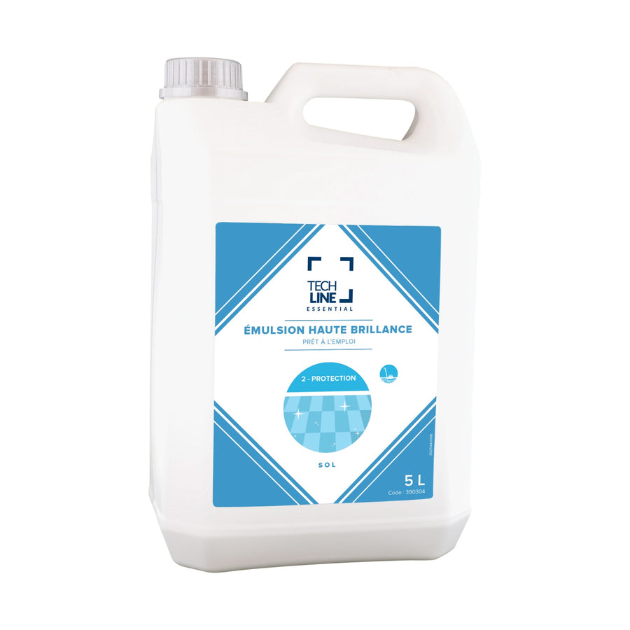 Émulsion sols haute brillance Techline, bidon de 5 L
