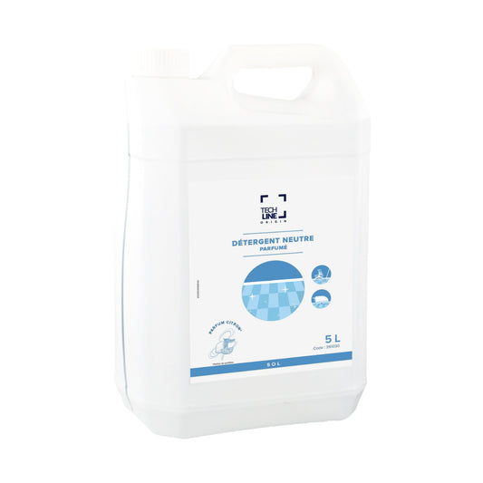 Détergent sols neutre citron Techline, bidon de 5 L
