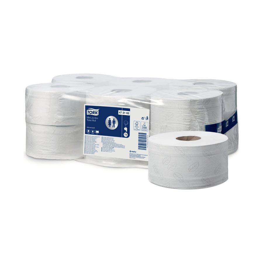 Papier toilette mini jumbo Tork Advanced T2 blanc 180 m 2 plis Écolabel