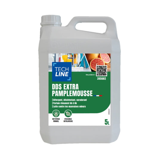 Détergent désinfectant surodorant DDS Extra pamplemousse Techline, bidon de 5 L