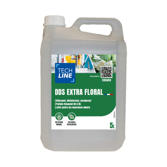 Détergent désinfectant surodorant DDS Extra floral Techline, bidon de 5 L