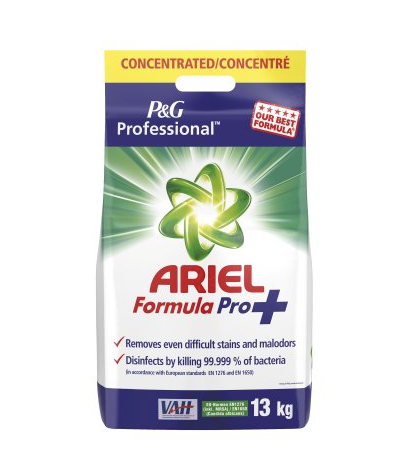 Lessive poudre désinfectante Ariel Professional Formula Pro+