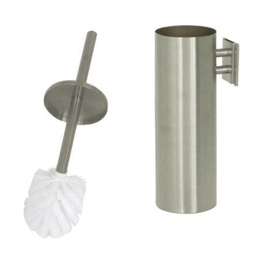 Ensemble mural balayette WC et support inox brossé Techline