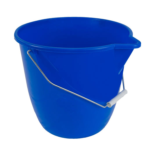Seau 12 L rond bleu bec verseur anse métal